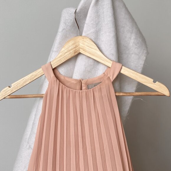 H&M Peach Pleated Dress with Fringed Hem Size S - Picture 4 of 5